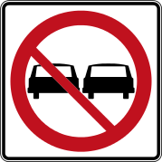 Canada No overtaking road sign
