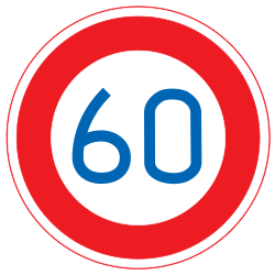 Japan Maximum speed limit road sign